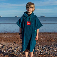 Пончо-полотенце хлопковое RED ORIGINAL Детское Luxury Change Robe navy KIDS (на рост до 145см)