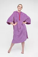 Пончо полотенце с капюшоном Abranta лавандовое