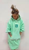 Пончо-полотенце с капюшоном для серфинга SUP face мятное