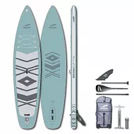 Доска SUP надувная Indiana 12'0"x33"x6" Family Pack misty blue с трехчастным веслом 30% карбон-стеклопластик (2025)
