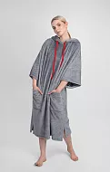 Пончо полотенце с капюшоном Abranta серое