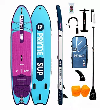 Сапборд надувной SUP Prime 12'4"x33"x6" Trip light blue (2025)