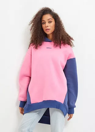 Худи унисекс Береги one size Колорблок ягодный
